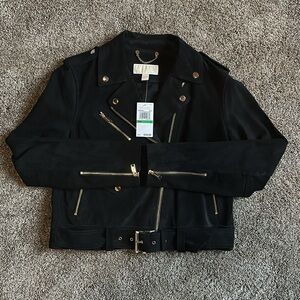 NEW! Michael Kors Black Suede Moto Jacket